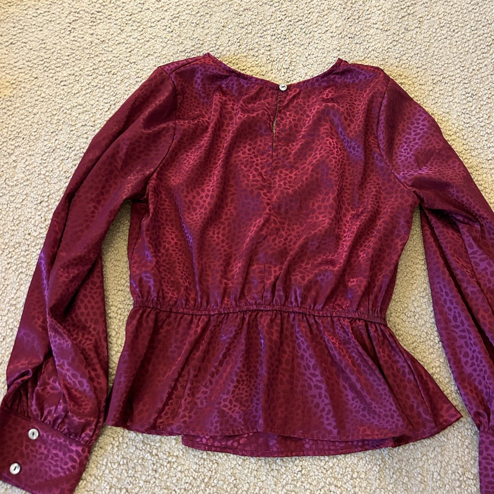 Pants Store Purple/Maroon Patterned Long Sleeve W… - image 2